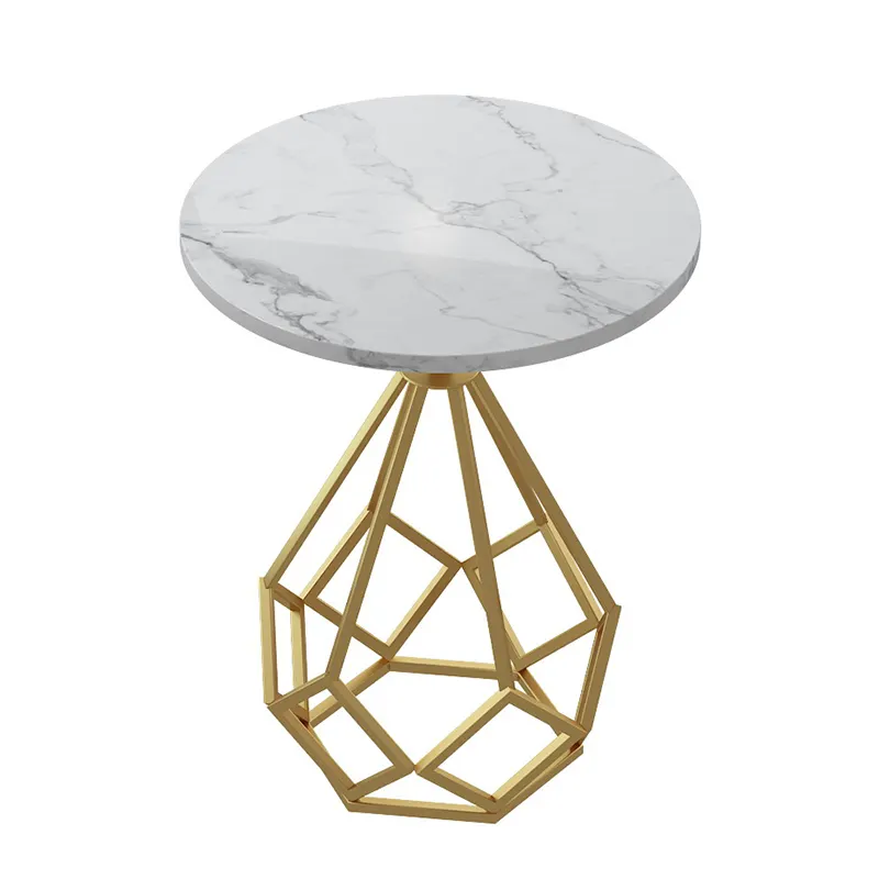 2021 Populaire Centrum Tafels Abstract Unqiue Vorm Golden Base Metalen Draad Marmer Top Moderne Salontafel