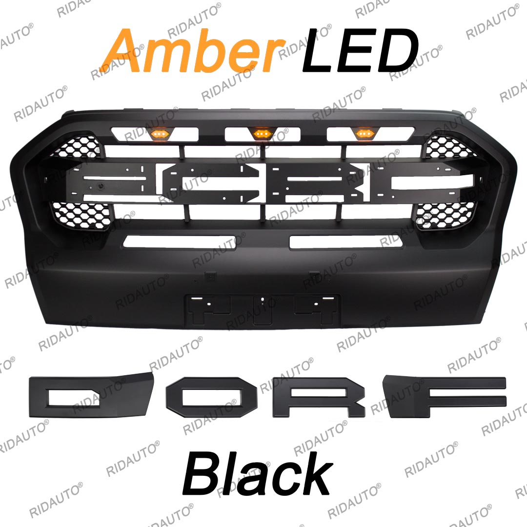 Amber LED Black Letter