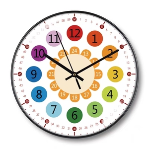 <span class=keywords><strong>Orologio</strong></span> <span class=keywords><strong>da</strong></span> <span class=keywords><strong>Parete</strong></span> Educativo per Bambini con Numeri Colorati, Movimento Silenzioso al Quarzo, con Lancette per Aula e Casa - Product Image 1