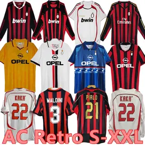 Camisetas de fútbol retro 90 91 JERSEYS 95 96 97 Gullit Maldini Van Basten fútbol KAKA Inzaghi 06 07 PIRLO SHEVCHENKO BAGGIO