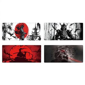 Tappetino da Scrivania XXL in Gomma Stile Samurai Giapponese Bianco e Nero per Gaming Esteso Stile <span class=keywords><strong>Ghost</strong></span> of <span class=keywords><strong>Tsushima</strong></span> - Product Image 4