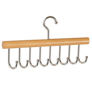 Organisateur de vêtements en bois avec 8 crochets pour sous-vêtements et gilets, support de rangement multifonctionnel pour armoire - Product Image 3