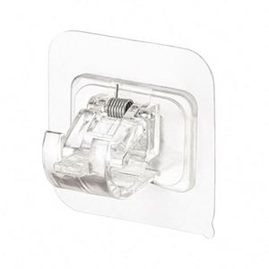 Telescopic Stick <b>Hook</b> for Door <b>Curtains</b> No-Punch Paste Bracket and Cross Bar Retainer for Clothing Rods Made of Plastic - Product Image 1