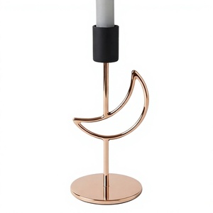 Candelabro de Metal Color Oro Rosa, Portavelas en Forma de Luna Creciente, Centro de Mesa para Decoración del Hogar - Product Image 5