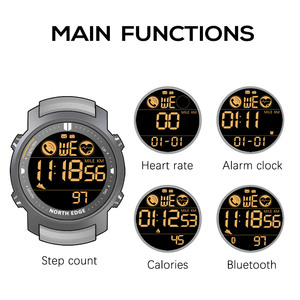 Reloj Digital NORTH EDGE con Envío Directo, Resistente al Agua 50M, Podómetro Deportivo, Cronómetro, Monitor de Ritmo Cardíaco, Pulsera para Android e IOS - Product Image 4