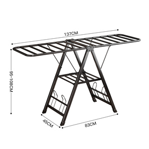Stendibiancheria Pieghevole Resistente per Interni ed Esterni con Design Salvaspazio e Supporto Regolabile <span class=keywords><strong>a</strong></span> Ala di Gabbiano - Product Image 2
