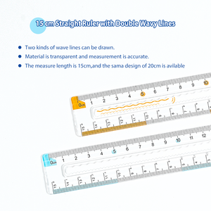 Righello in Plastica Trasparente a Doppia Onda <span class=keywords><strong>di</strong></span> Alta Qualità 15cm Marca Xinwanrun per Studenti e Bambini Promozionale per Disegno - Product Image 2