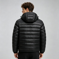 Veste d'hiver matelassée légère et imperméable pour homme, taille plus, décontractée, pliable, avec capuche, pour les voyages
