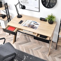 Table d'écriture en bois au design moderne, 2 pièces, avec étagères, bureau d'étude