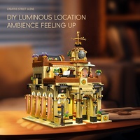 JIESTAR 89120 City Street View Series DIY Puzzle Modelo Retro Coffee House Building Blocks Modular Plastic Toys Ornament Gift