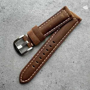 Wholesale Cheap Universal Genuine Leather Band 20mm 22mm 24mm 26mm Quick release Watch Straps for Seiko Huawei GT Samsung