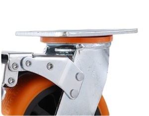 4 Zoll 100mm Industrial Pu Cart Räder für Workbench Central <span class=keywords><strong>Locking</strong></span> Rollen rad Heavy Duty <span class=keywords><strong>Caster</strong></span> <span class=keywords><strong>Wheels</strong></span> - Product Image 2