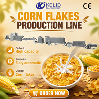 Ligne de production de céréales pour petit-déjeuner entièrement automatique à haute capacité KLD, flocons de maïs jaunes