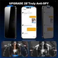 Kit d'installation facile de protection d'écran en verre trempé transparent à couverture intégrale pour iPhone 17 16 15 14 18 Pro Max, protection de confidentialité, verre anti-poussière