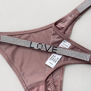 Culottes en strass sur mesure, string sexy, sous-vêtements féminins magnifiques, soutien-gorge et <span class=keywords><strong>culotte</strong></span> pour femmes - Product Image 3