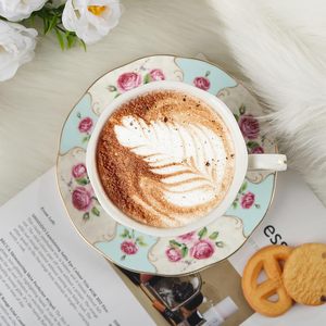Luxury New Bone China Colorful Elegant Floral Gold Coffee Cup with Saucer British <strong>Tea</strong> <strong>Set</strong> 6+6 Classic Rose <strong>Tea</strong> <strong>Party</strong> <strong>Set</strong> - Product Image 2