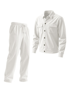 Conjunto de Otoño Invierno para Hombre, Chaqueta de Pana con Botones y Solapas, Pantalones Largos Casuales de Manga Larga - Product Image 5