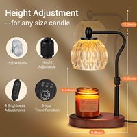 Kerzenwärmer-Lampe mit Dimmer und Timer, Elektrische Vintage-Lampe mit Dimmfunktion zum Wachsschmelzen für Heimdekoration, Schlafzimmer und als Geschenk