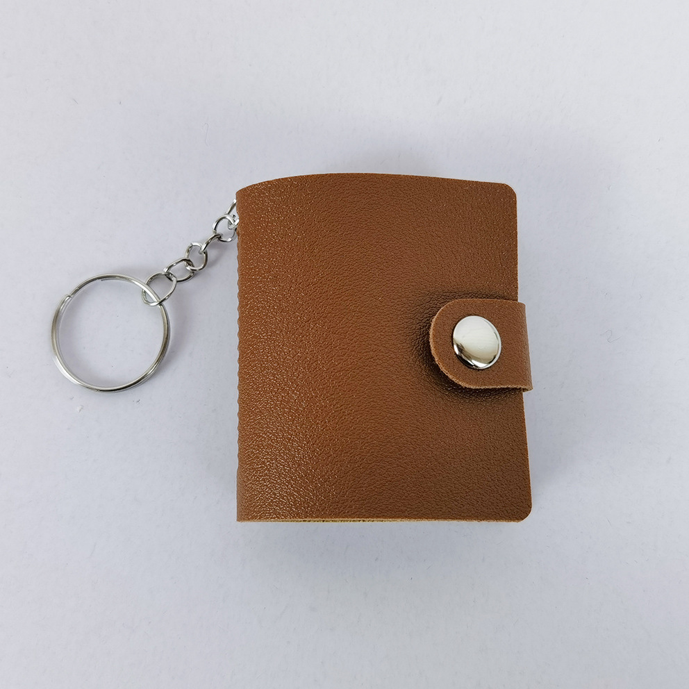 Porte-clés en cuir café de 2 pouces