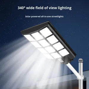 Công suất cao <span class=keywords><strong>LED</strong></span> năng lượng mặt trời ánh sáng đường phố IP65 tích hợp chiếu sáng ngoài trời cho đường cao tốc vườn ABS Đèn cơ thể DC ROHS chứng nhận - Product Image 3