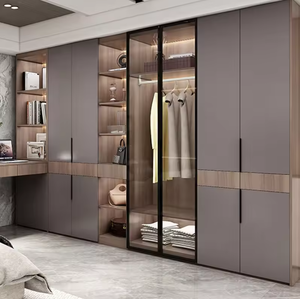 CBMmart мебель для спальни зеркальная стеклянная раздвижная дверь деревянная Лаковая кровать мебель плоская упаковка дешевый шкаф - Product Image 6