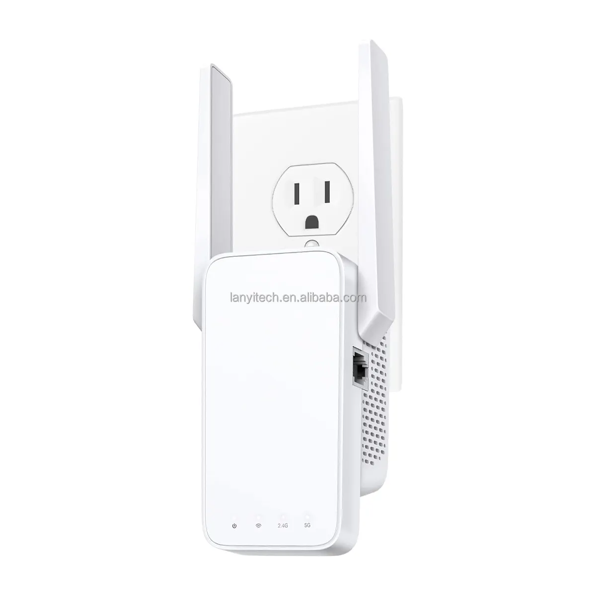 Wifi Extender dengan Port Ethernet Dual Band 5Ghz/2.4Ghz, Bandwidth hingga 89% lebih banyak dari Single Band 1.2Gbps Signal Booster