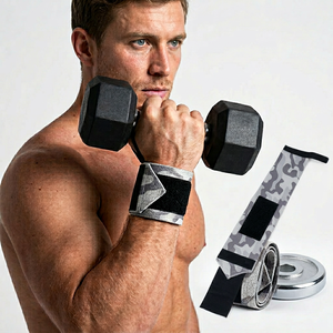 Bandes de poignet réglables en caoutchouc naturel PVC antidérapantes, style camouflage, avec logo personnalisé, pour la musculation et l'entraînement en salle de sport - Product Image 1