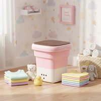 Mini Lave-linge Électrique Portable Pliable à Chargement Frontal Entièrement Automatique Capacité 4,6-5,5 kg Classe Énergétique Économe en Énergie Manuel