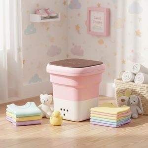 Mini Lavadora Portátil Totalmente Automática de Carga Frontal, Fuente de Alimentación Eléctrica Manual, Uso Doméstico, Enchufe Estadounidense, Carcasa de Plástico - Product Image 3