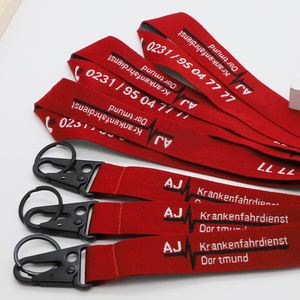 Cordones de seguridad personalizados de jacquard grueso y resistente con llavero para servicio de ambulancias y personal de emergencia - Product Image 2