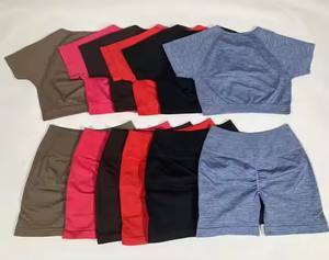 Débardeur court sans couture pour femme, t-shirt de yoga à manches courtes, doux - Product Image 6