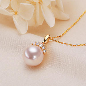 Collier pendentif en perles d'eau douce de gros de Zhuji avec chaîne claviculaire, ensemble simple en zircon rond de style Edison, design cils - Product Image 3