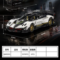 Nouveau kit de construction de voiture de sport MOC City 1:8, modèle de voiture de course à assembler, briques pour adultes, cadeau de Noël, 3376 pièces, ensembles de blocs de construction QM00201