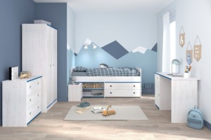 Ensemble de meubles de chambre d'enfant OEM pour filles, lit en bois avec tiroirs de rangement, armoire, table de chevet et <span class=keywords><strong>commode</strong></span> - Product Image 6