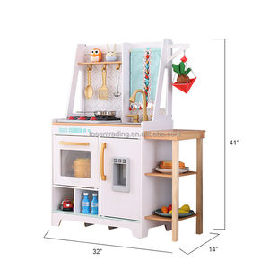Cuisine en bois populaire pour enfants, jeu de rôle, avec machine à glaçons, évier, robinet et brûleurs - Product Image 6