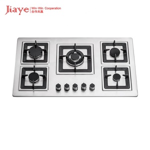 Cuisinière à gaz professionnelle en fonte avec 5 brûleurs intégrés, plaque de cuisson avec panneau en acier inoxydable - Product Image 5