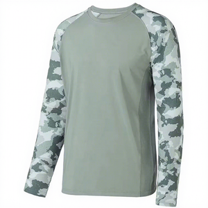 T-shirt de pêche pour homme en tissu confortable 100% polyester, logo personnalisé imprimé sur la manche, respirant, séchage rapide, UPF 50 - Product Image 3