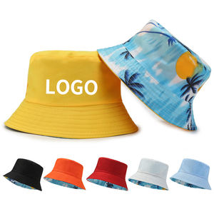 Chapeau seau en coton pour hommes et femmes au printemps et en été, broderie de logo imprimé personnalisé, protection solaire et vêtements d'extérieur - Product Image 1