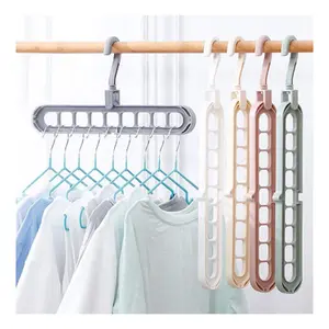 Multifunctional 9-Hole Drying Rack 360 Degree Rotation To Save Space Clothes Plastic Folding Hanger