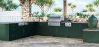 Vermont Armoire de cuisine extérieure moderne en acier inoxydable de couleur foncée Barbecue personnalisé pour l'extérieur Cuisine