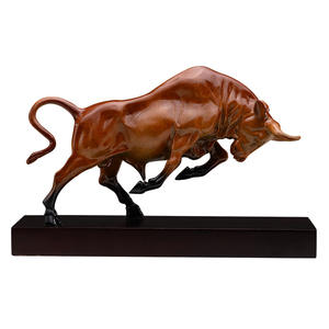 Adornos de <span class=keywords><strong>Ganado</strong></span> de Cobre, Wangshi Niuhuang, Decoración para Sala de Estar, Artesanía China - Product Image 1