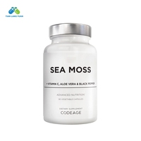 Capsules de mousse de mer de marque privée 4 en 1 soutien immunitaire supplément de santé capsule de mousse de mer mélangée prix de gros