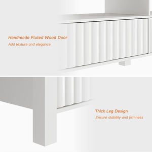 מותאם אישית לבן מודרני 85 אינץ רצפת שולחן טלוויזיה מעמד rack ארון עם אח led עבור סלון יוקרה - Product Image 6