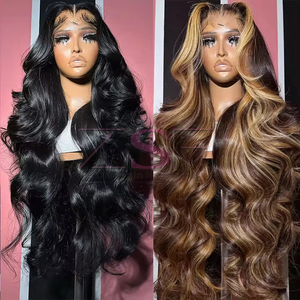 Sẵn sàng để tàu nguyên Trinh Nữ tóc cơ thể sóng preplucked 13x4 13x6 HD trong suốt đầy đủ ren phía trước tóc giả tóc con người cho phụ nữ da đen - Product Image 1