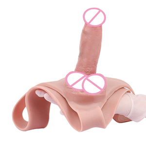 FAAK Silikon Tragbarer Dildo Slip Unterhose Ultra Elastisches Geschirr Strap-On Hohldildo Penishülle Sexspielzeug für Männer - Product Image 3