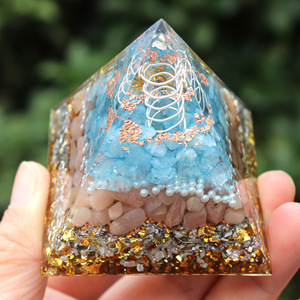 Pyramide en cristal blanc, pilier en résine époxy, artisanat Feng Shui, ornement de bureau pour la maison, le bureau ou la salle d'étude - Product Image 3