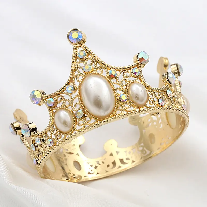 Mode Strass Baby Mini Tiara Diadem Corona Runde Kuchen Geburtstag Foto Kronen für Kinder