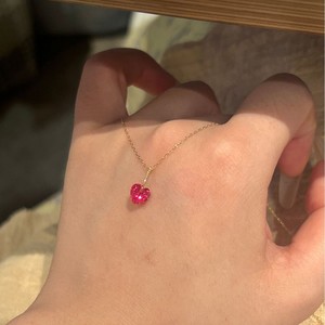 Collar con Colgante de Corazón Doble Cara de Plata Pura S925, Estilo Japonés de Lujo, con Mini Gema en Forma de Corazón del Mes de Nacimiento - Product Image 4
