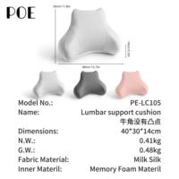 Support dorsal ergonomique orthopédique en mousse à mémoire de forme, anti-acariens, antistatique, lavable en machine, technique de couture en soie de lait