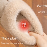 Chaussons en coton pour femmes et hommes, hiver, intérieur/extérieur, en peluche, chauds, à semelle épaisse antidérapante, soutien du pied, vente en gros